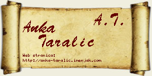 Anka Taralić vizit kartica